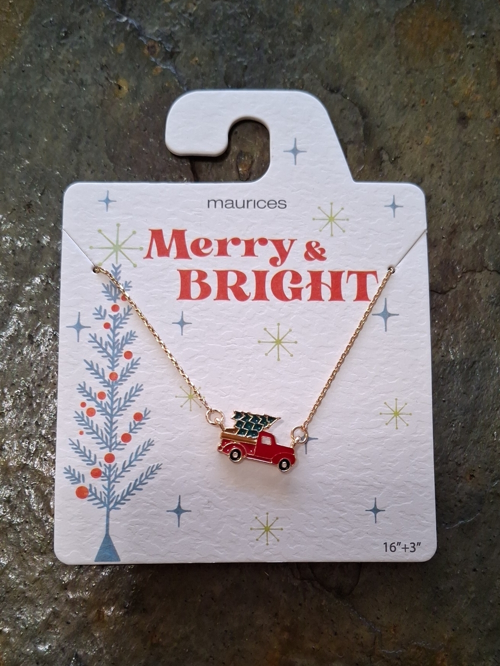 Maurices Merry & Bright Red Truck Necklace